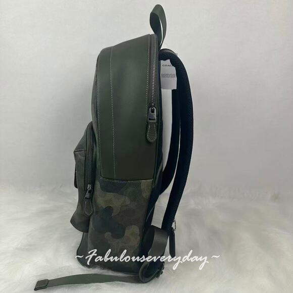 Coach Men's West Backpack Signature Camo Print in Dark Shamrock CW311 NWT - Picture 2 of 11